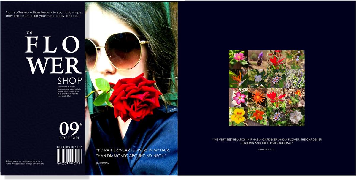 The Flower Shop magazine cover and back cover side by side