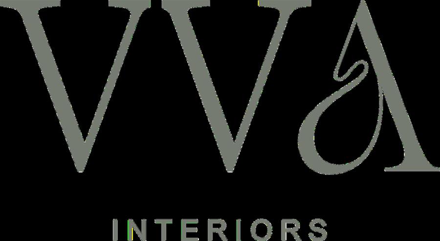 VVA Interiors logo with the stylized A, set on black
